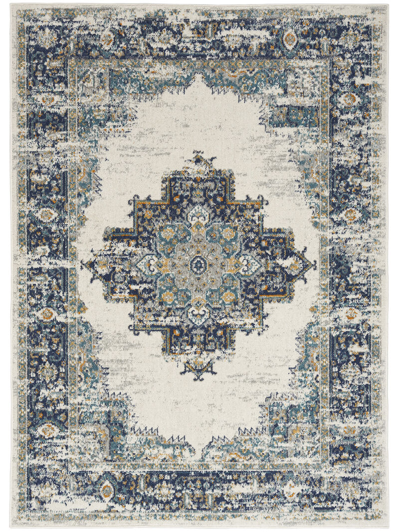 Passion PSN03 Ivory/Gray/Blue 2'2" x 10' Rug image number 0