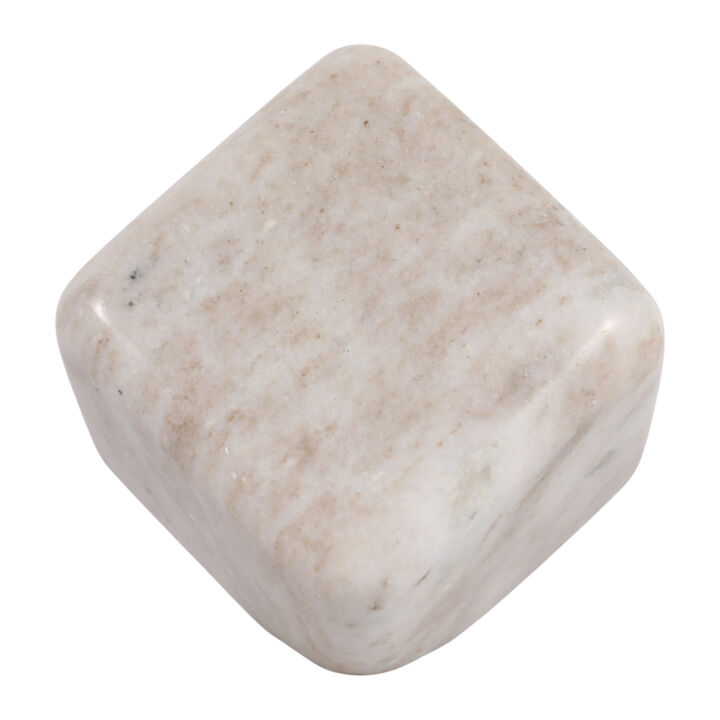 5x5" Marble Cube Orb, Beige