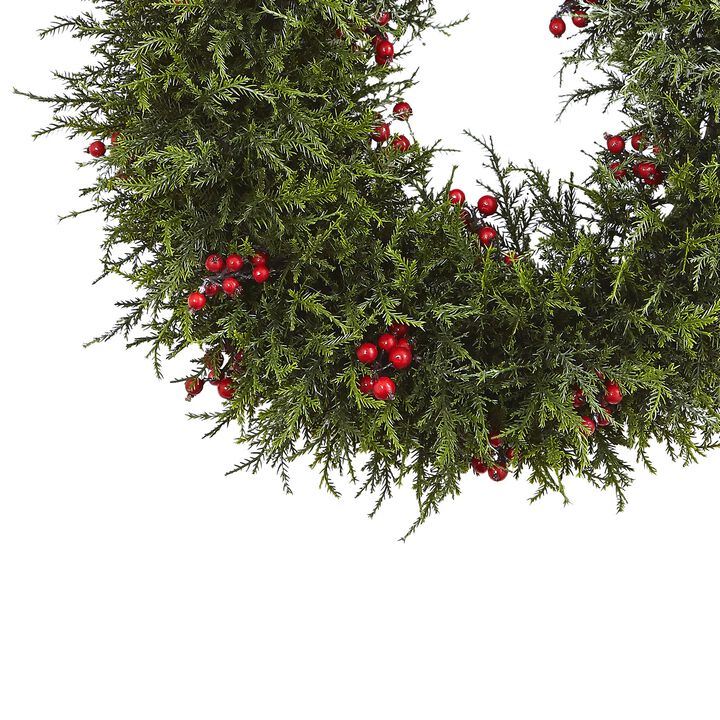 Hivvago 20" Cedar Berry Wreath