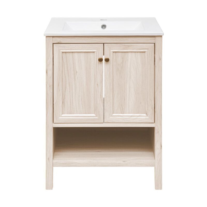 Chateau 24" Freestanding Bathroom Vanity in White Oak with Sink Top image number 0