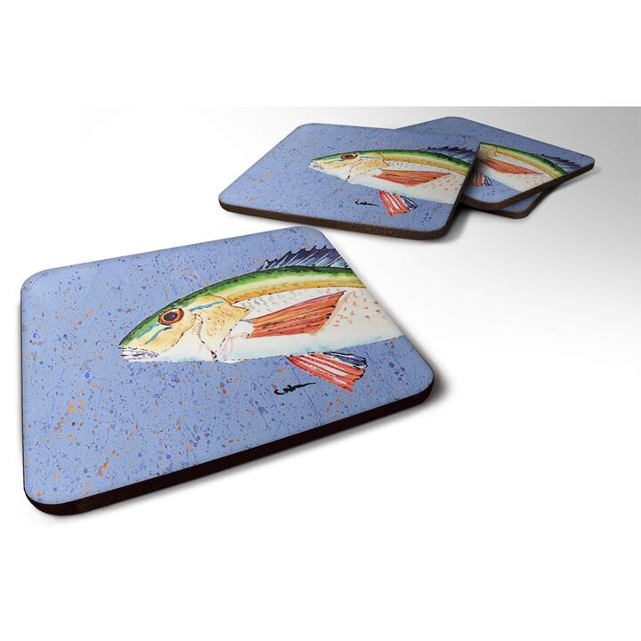 Caroline's Treasures 8534FC Fish Rainbow Trout Foam Coasters (Set of 4), 3.5, Multicolor