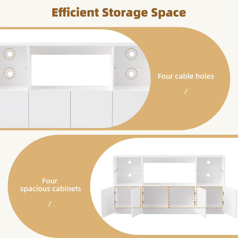 Merax High Gloss TV Stand with LED Lights