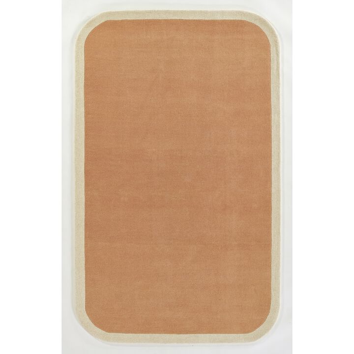 Novogratz by Momeni Tallulah Solid Color Ivory Border Wool Hand Tufted Area Rug, 2'6 X 8' Runner, Pink
