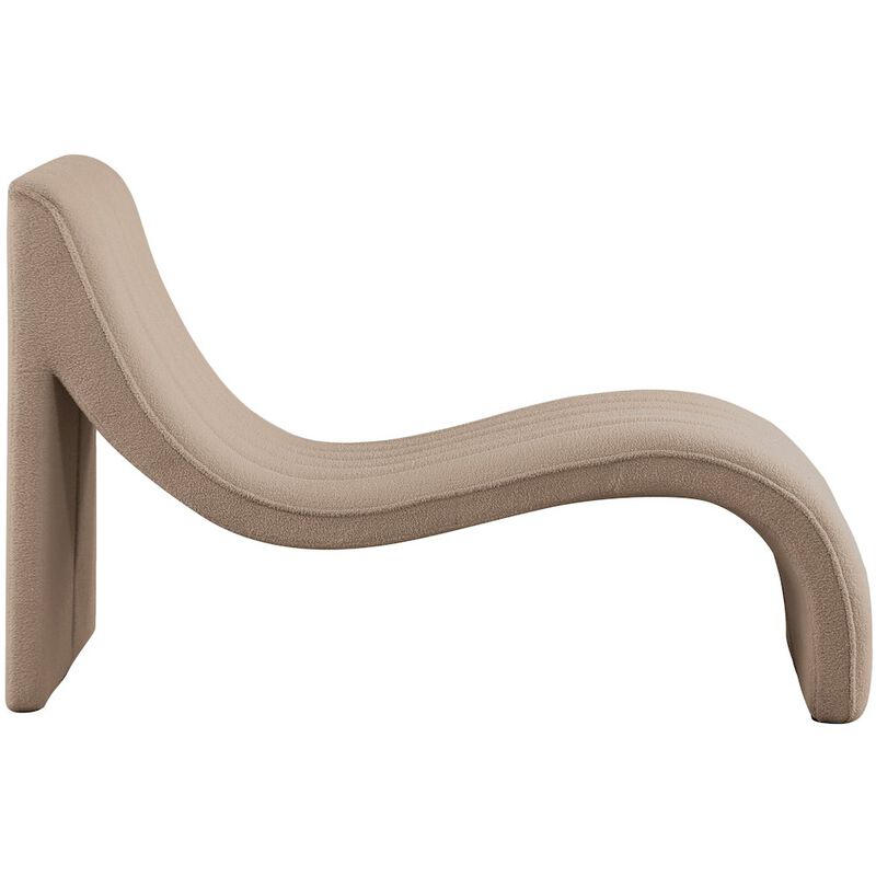 Meridian Furniture Orian Beige Teddy Fabric Chaise