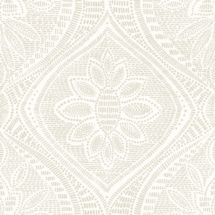 Scout Light Grey Floral Ogee Wallpaper