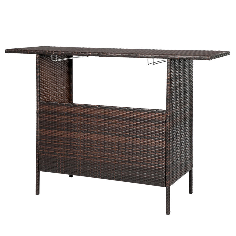 Modern Stylish Bar Table Brown Gradient Design for Home Bar, Kitchen, or Dining Area