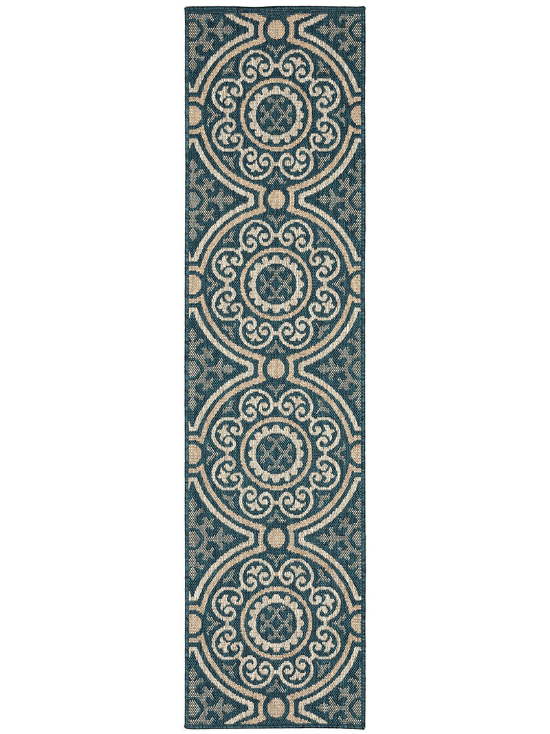 Latitude 1'10" x 7'6" Blue Rug