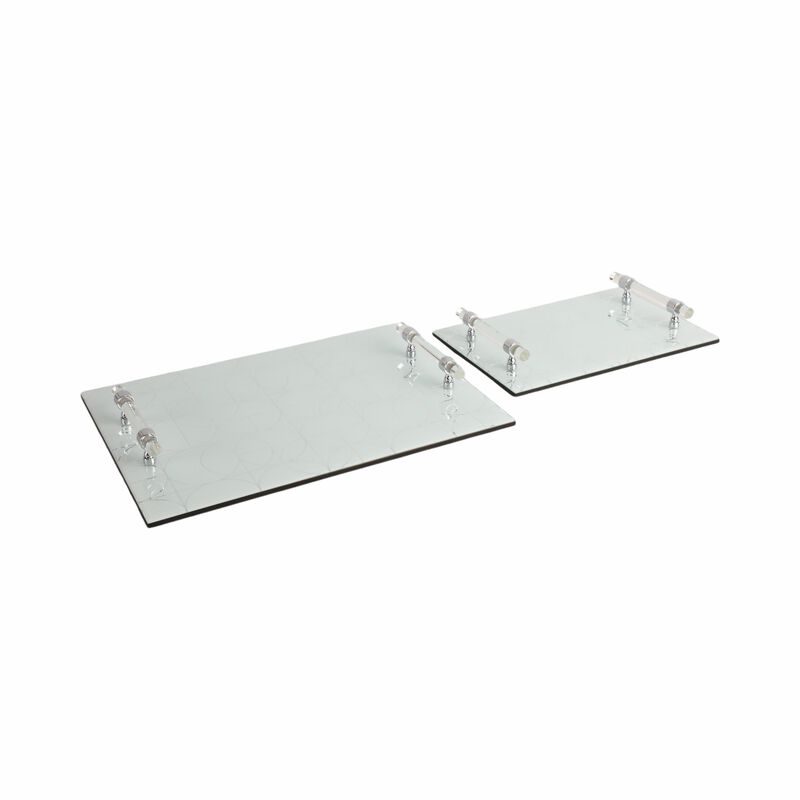 S/2 Sparkly Geo Glass Trays image number 1