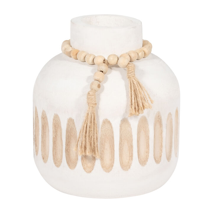 8" Round Ridged Vase