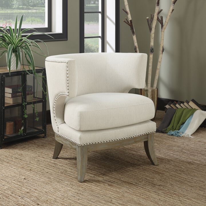 Luxuriously Styled Accent Chair, White-Benzara