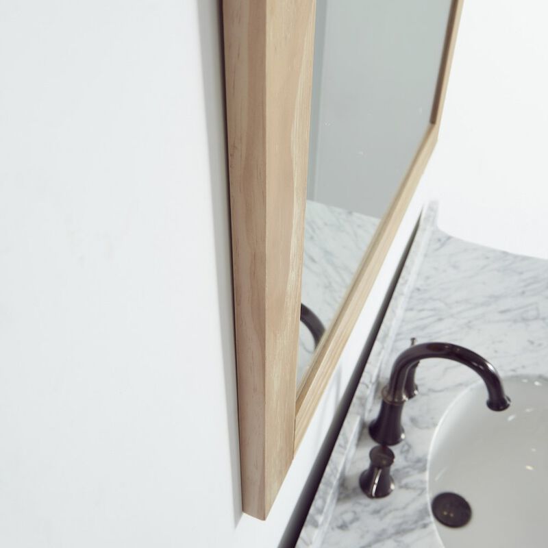 Vinnova Design Cortes 32 Rectangular Bathroom Vanity Barndoor Wall Mount Mirror in Pine