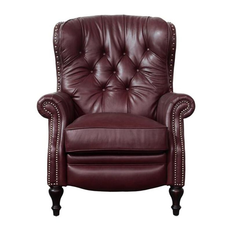 Red Leather Recliner with Hardwood Plywood Frame for Stylish Comfort image number 0