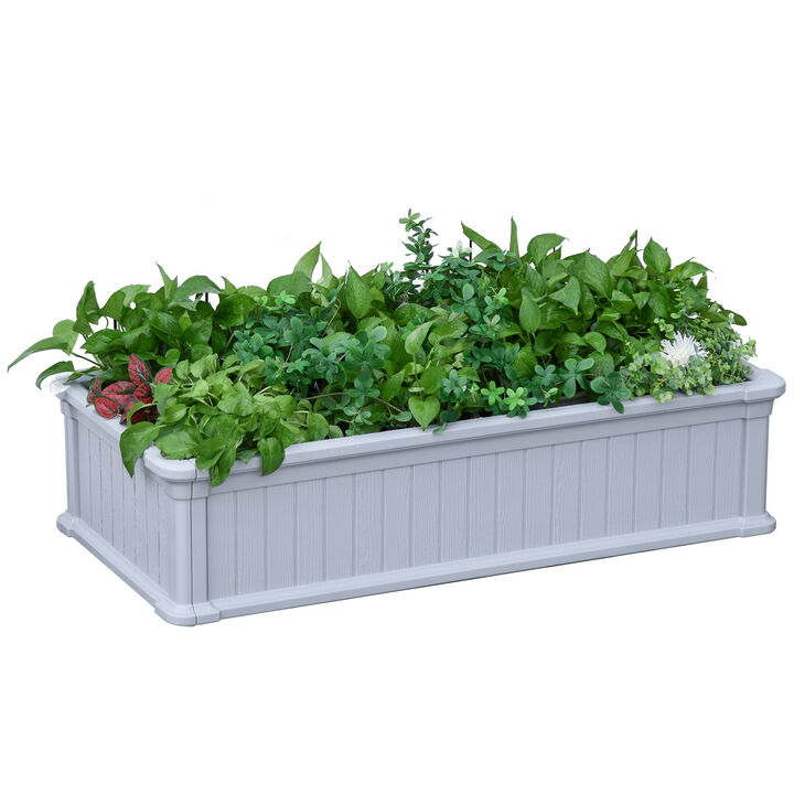 Outsunny 48'' x 24'' x 12'' Raise Garden Bed, Planter Box, Above Ground Garden for Flowers, Herb, Vegetables with Easy Assembly, Brown