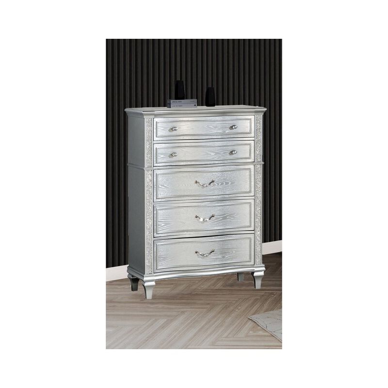 Best Quality Furniture Classic Silver Chest In Silver Color