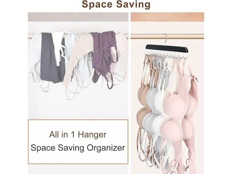 2 Pack Bra Hanger, Capacity Foldable Tank Top Hanger With 40 Hooks, Bra Hangers image number 2