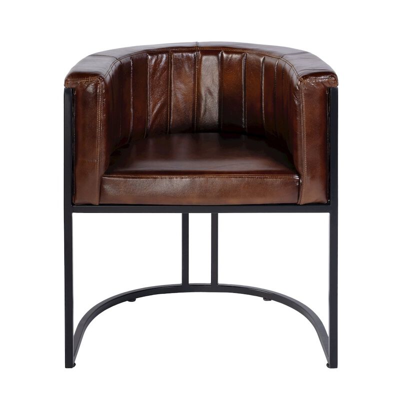 Butler Specialty Rockford 19 in. Seat Height Leather Accent Chair, Black, Brown image number 3