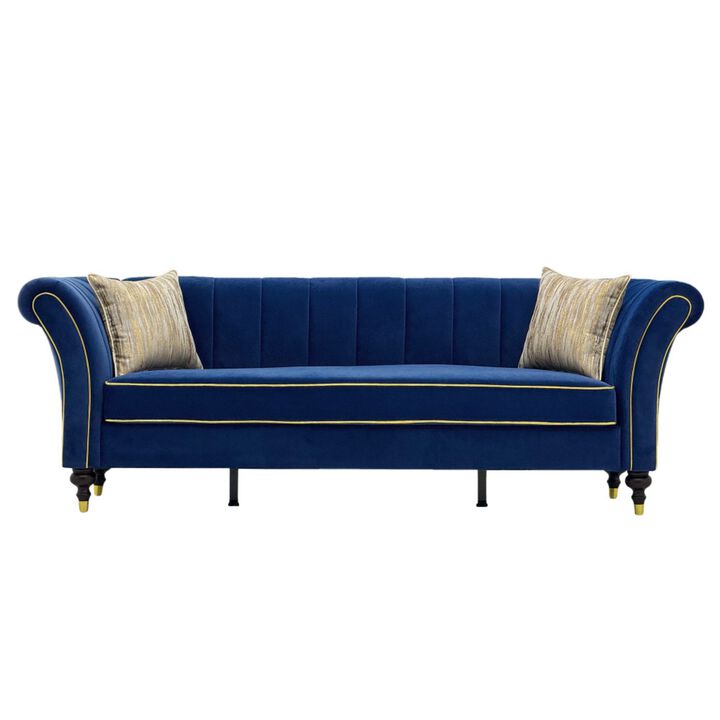 Nixbix Velvet 3‑Seater Chesterfield Sofa