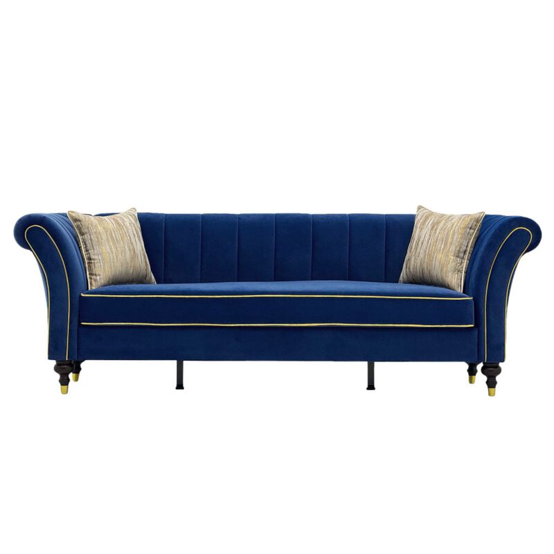 Nixbix Velvet 3‑Seater Chesterfield Sofa image number 0