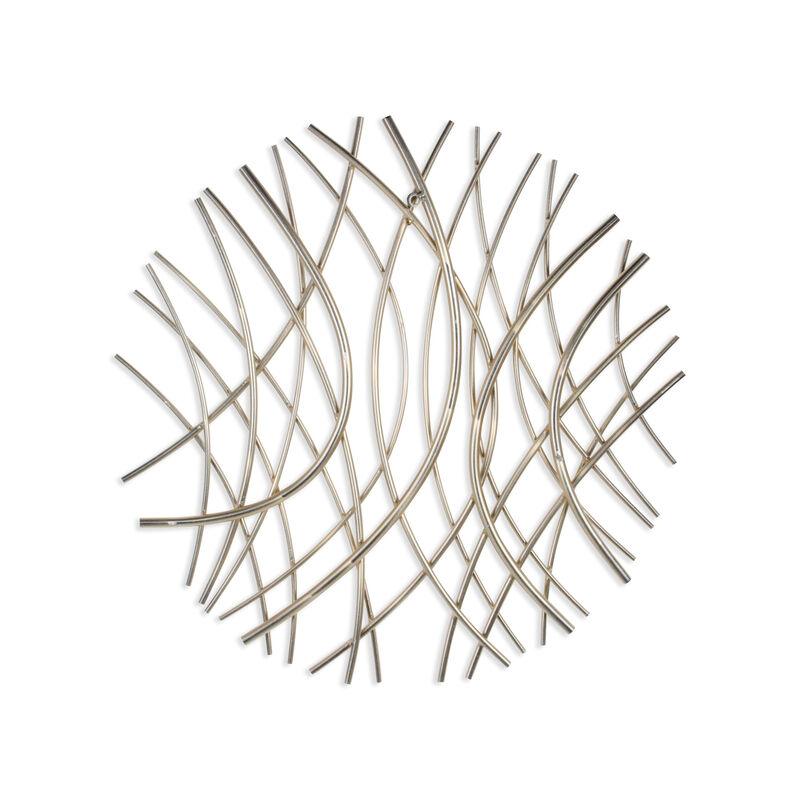 HomeRoots 24" X 24" Gold Metal Circle Abstract Hanging Dimensional Sculpture image number 4