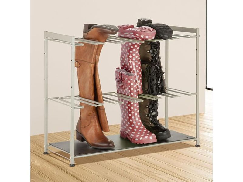 Entryway Shoe Rack Closet Storage Silver Boot Standing Bedroom image number 1
