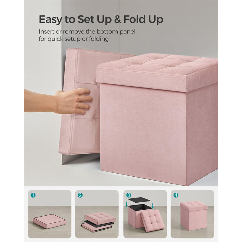 Foldable Storage Ottoman Bench for Space-Saving and Versatile Use