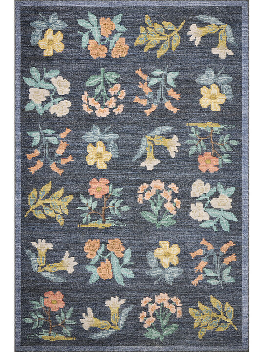Rosa RSA-03 Navy 18" x 18" Sample Rug by Rifle Paper Co.