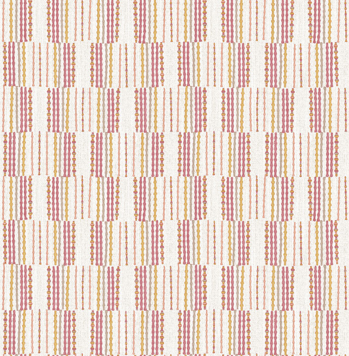 Burgen Orange Geometric Linen Wallpaper