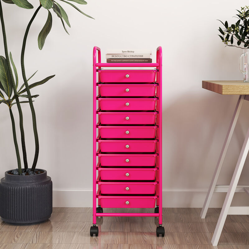 Rolling Cart Organizer with 10 Drawers &ndash; Ideal for Home or Office