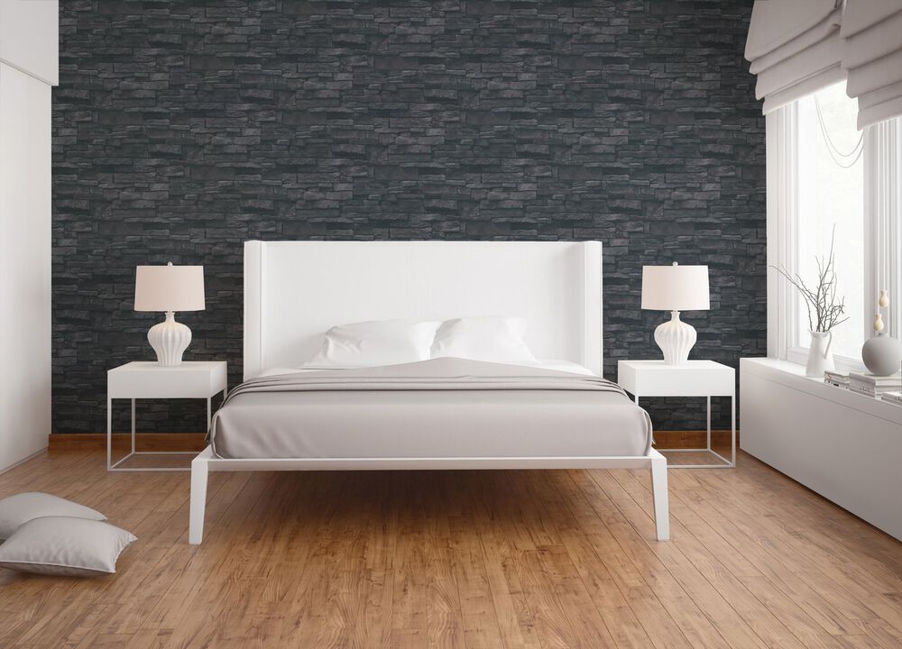 The Bricks And More Sandstone Splendour Motif Black Wallpaper BB51133