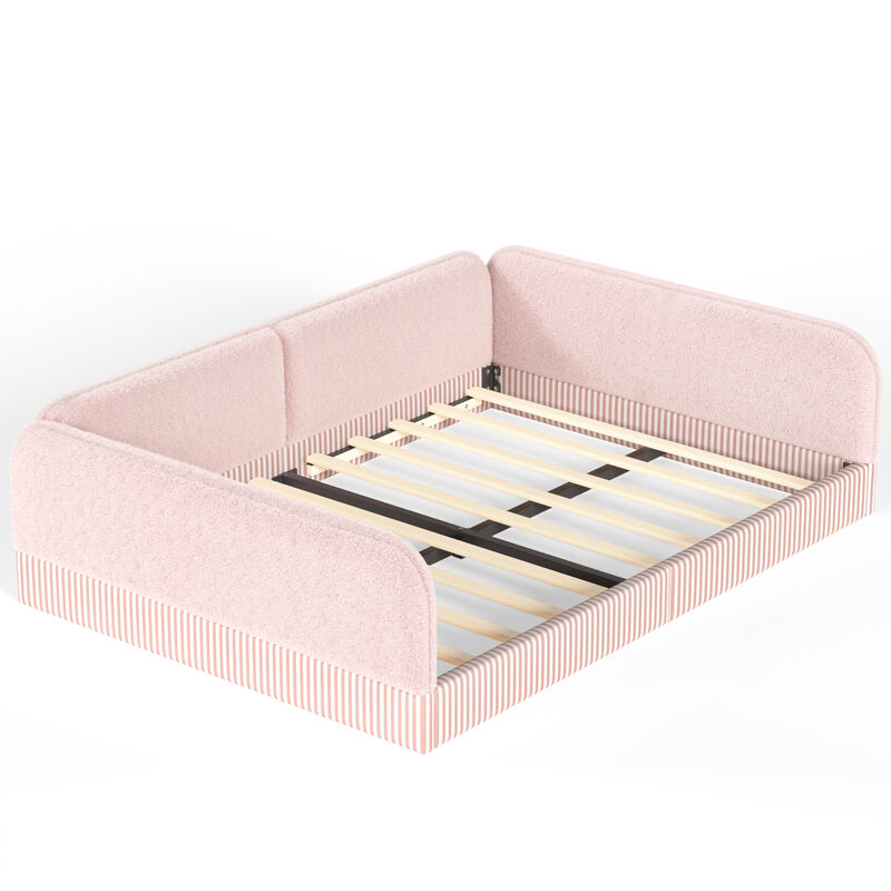 Vosang Teddy Boucl&eacute; Upholstered Kids Daybed Frame image number 5