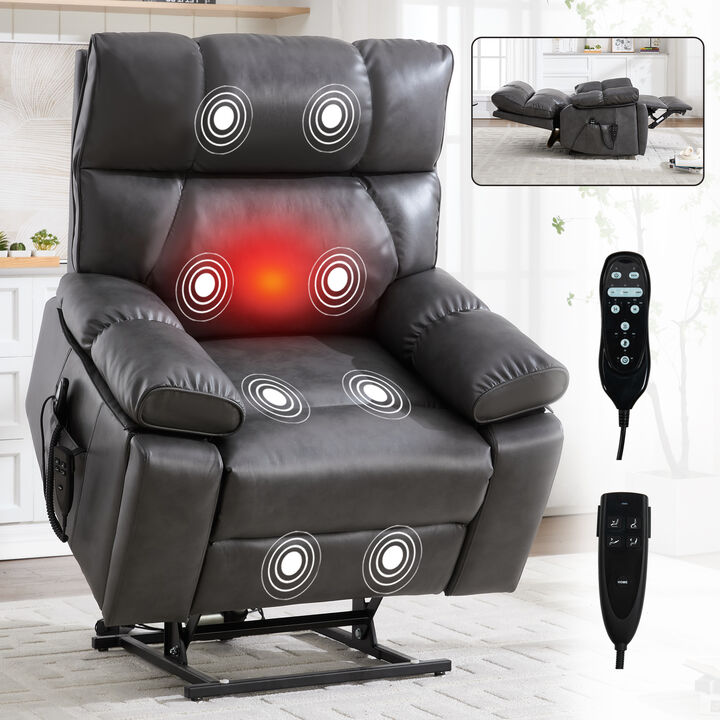 Merax Oversized Power Lift Recliner Chair with Massage & Heat
