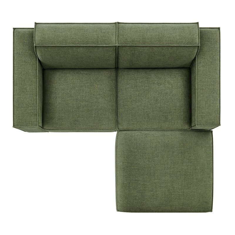 Restore 3-Piece Performance Fabric Upholstered Modular Loveseat with Ottoman image number 6