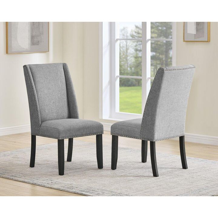 Gray Fabric Side Chairs (Set Of 2)