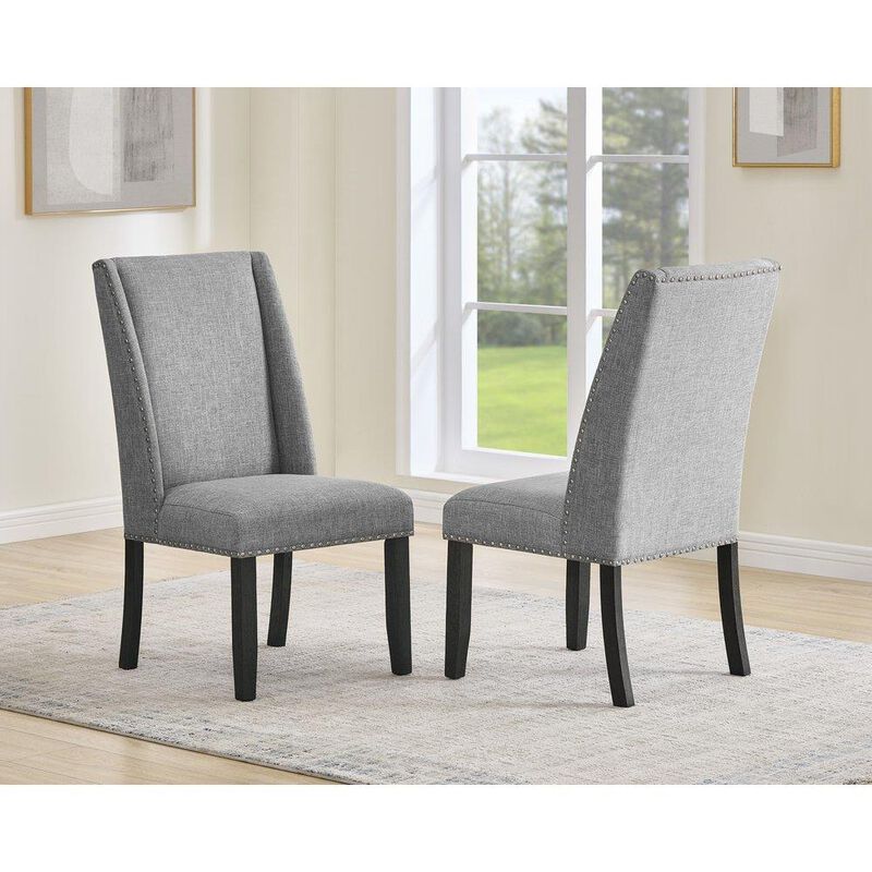 Gray Fabric Side Chairs (Set Of 2)