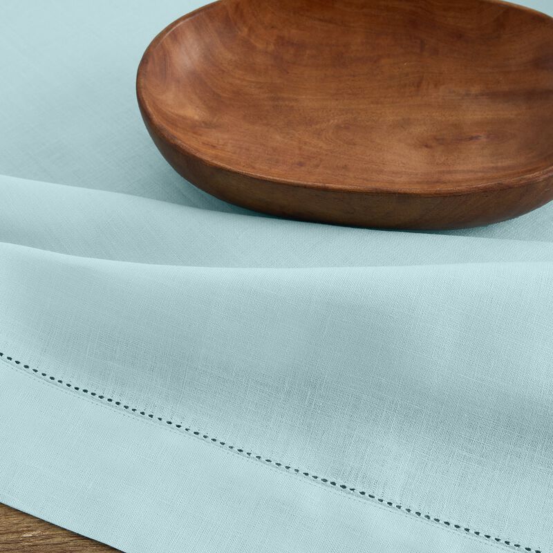 Solino Home Classic Hemstitch 100% Linen Tablecloth &ndash; Handcrafted, Machine Washable, Perfect for Holiday and Everyday Dining