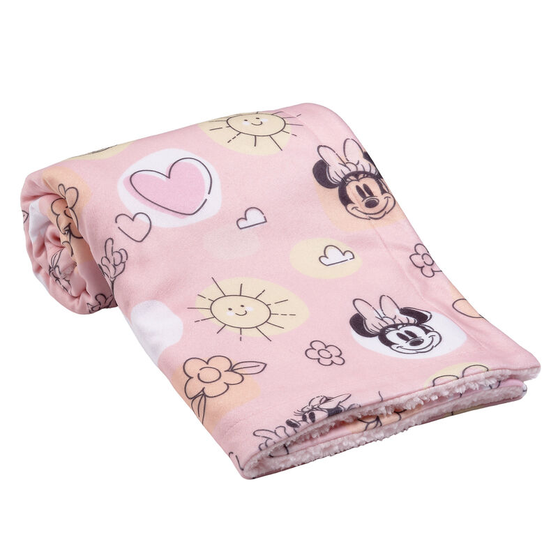 Lambs & Ivy Disney Baby Sweetheart Minnie Mouse Pink Soft Fleece Baby Blanket