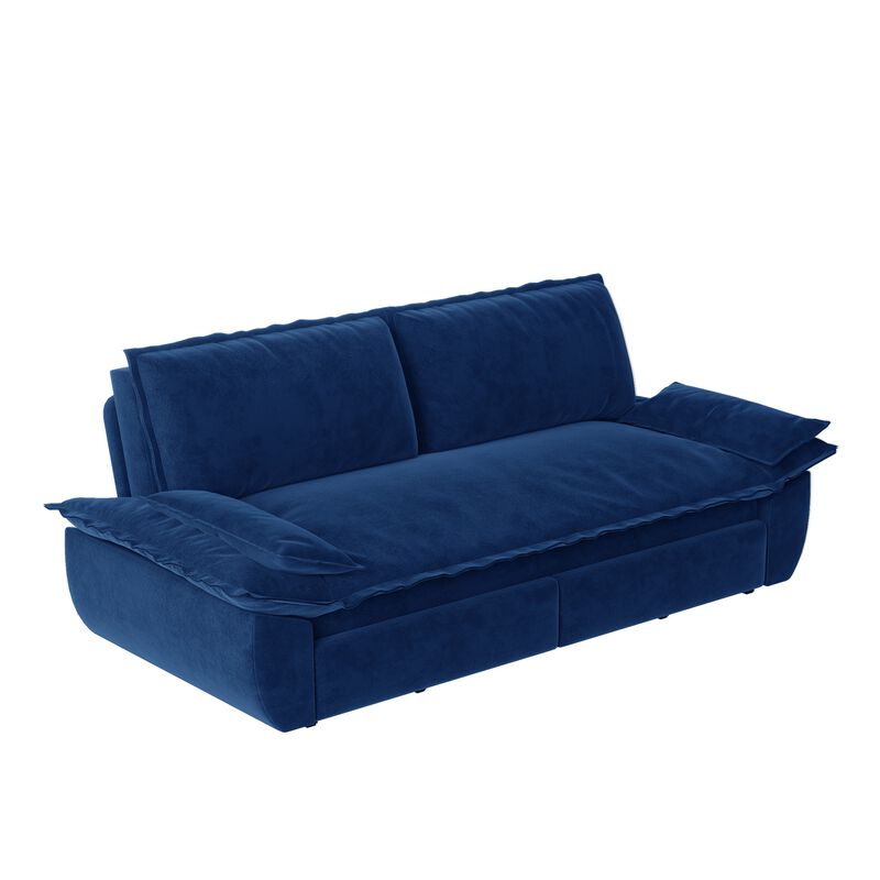 Whisen 3-in-1 Velvet Queen Sleeper Sofa Bed & Chaise Lounge & Loveseat Sofa, 2 Seats image number 0