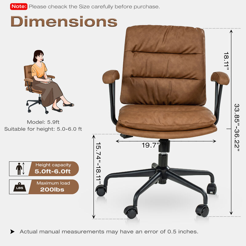 Dakfe Vintage  Swivel Office Chair image number 7