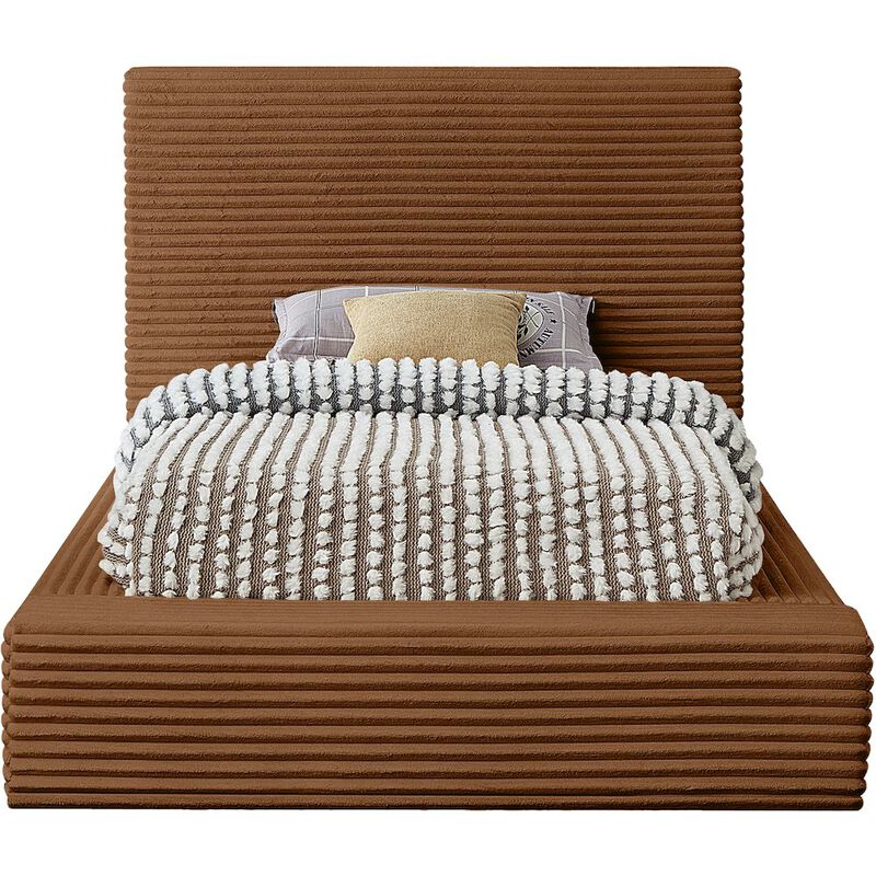 Meridian Furniture Dexter Saddle Corduroy Fabric Twin Bed