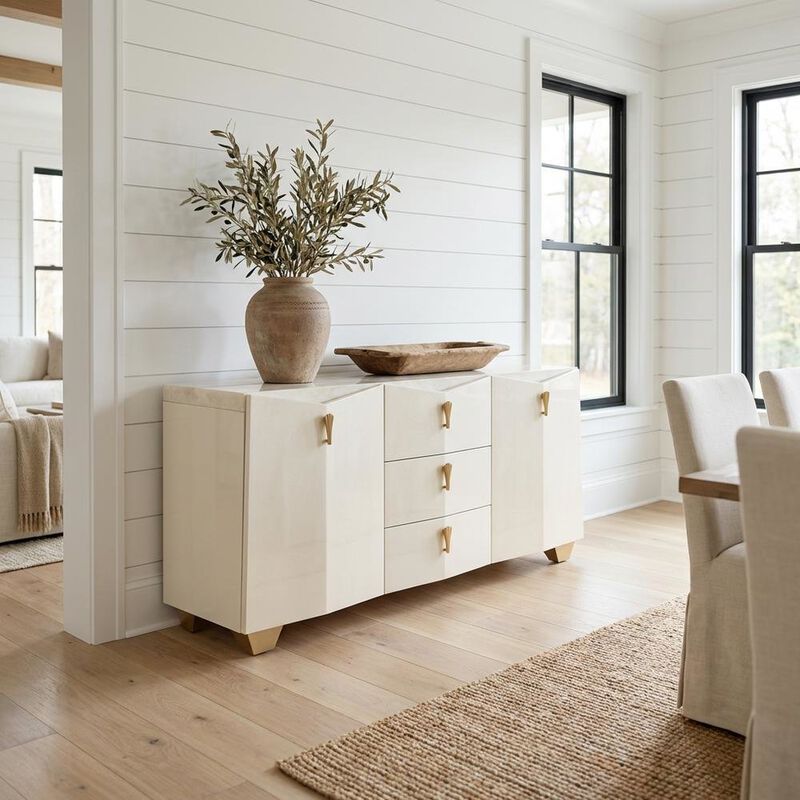 Michael Amini Fantosini Sideboard - Creamy Pearl image number 1