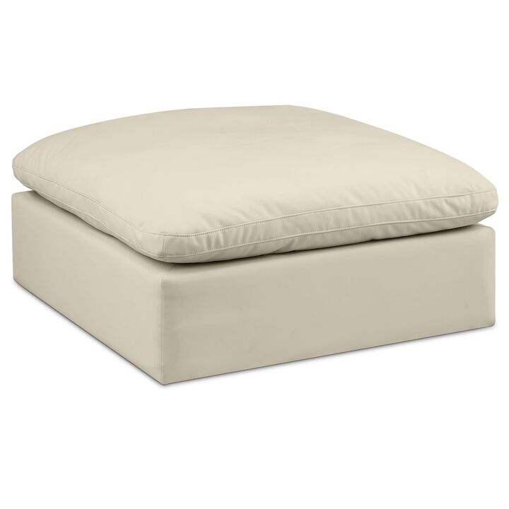 Meridian Furniture Comfy Cream Vegan Leather Modular Ottoman