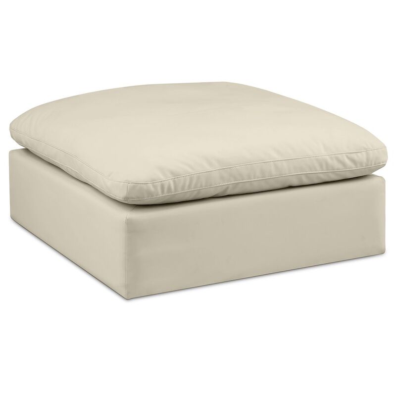 Meridian Furniture Comfy Cream Vegan Leather Modular Ottoman