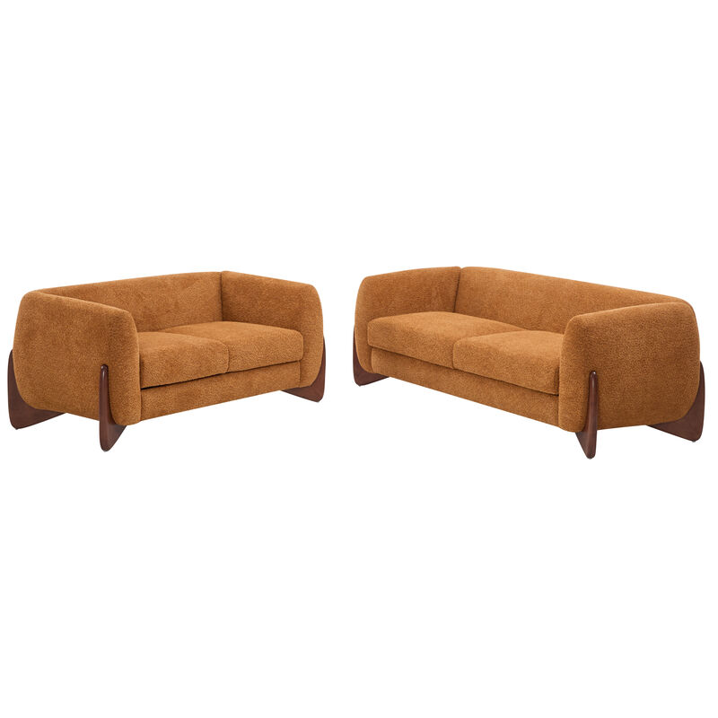 Christopher Knight Home Evat 2 Piece Living Room Boucle Upholstered Sofa Set