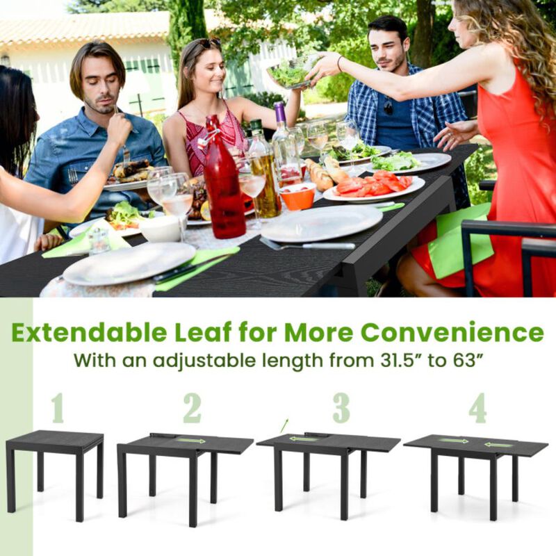 Hivvago Adjustable Patio Expandable Dining Table for 4-6 Person