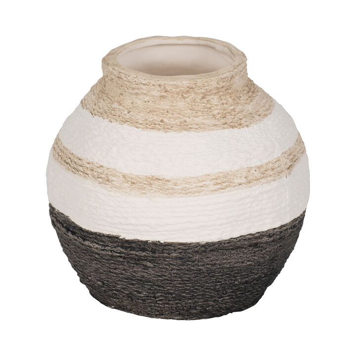 7" Striped Woven Textured Vase
