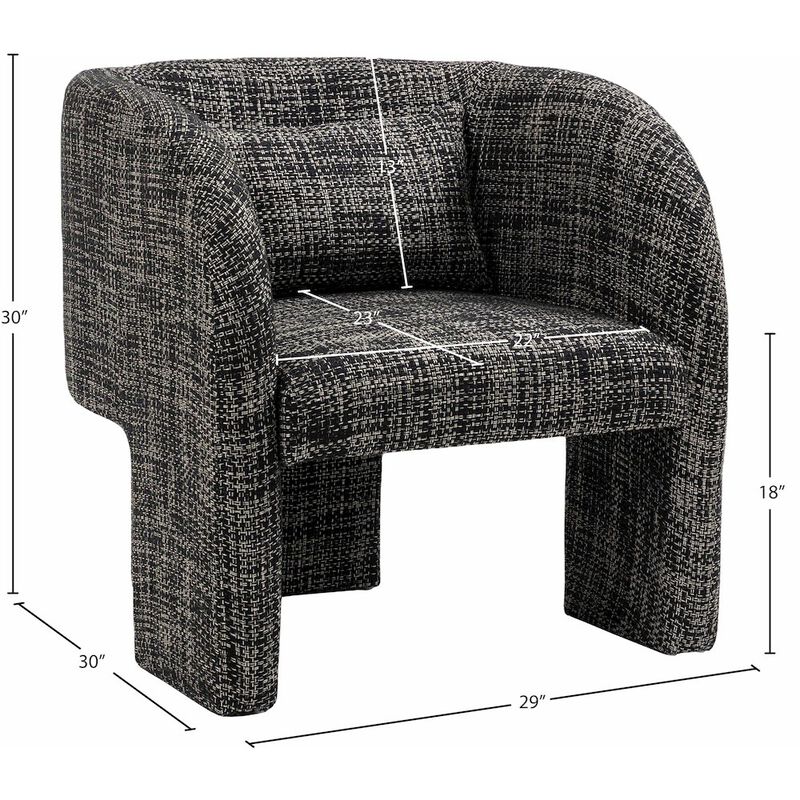 Meridian Furniture Sawyer Black Weaved Polyester Fabric Accent Chair image number 3