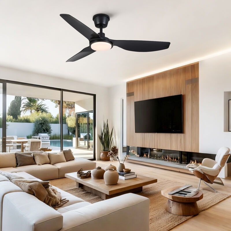 ELEMENT ACE 52 Inch Modern Outdoor Waterproof Ceiling Fan with Integrated Light and Ultra Quiet Energy Efficient Reversible DC Motor for Patio Garden Use image number 6