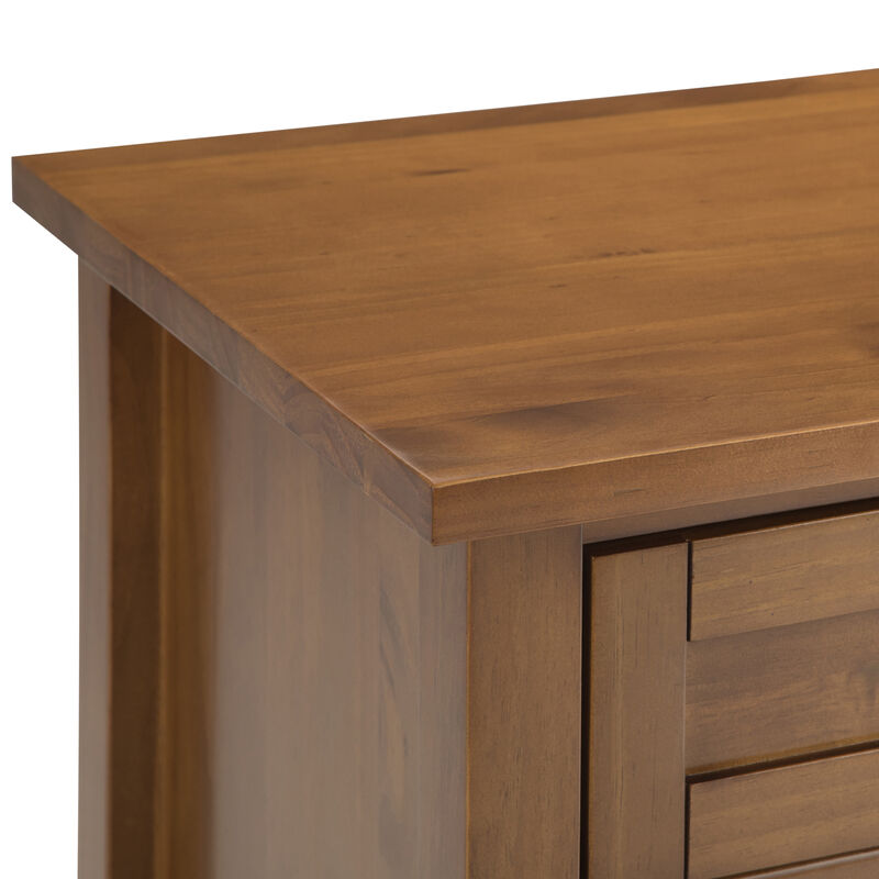 Warm Shaker SOLID WOOD 24 inch Wide Transitional Bedside Nightstand Table in Light Golden Brown