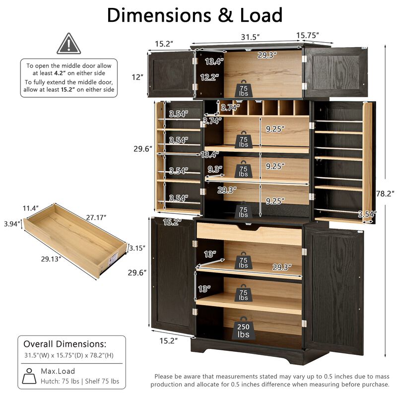 Peptex Kitchen Pantry Cabinet image number 2