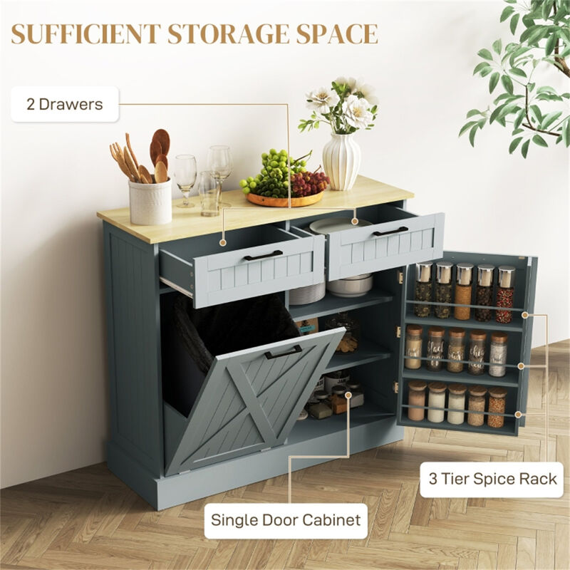 Wooden Kitchen Storage Cabinet for Pantry, Dining, or Coffee Bar